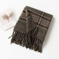 Vintage Soft Plaid Tassel Scarf 6W6NSW289