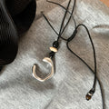 Minimalist Rope Braided Metal C-shape Pendnat Necklace 6W6JNC673