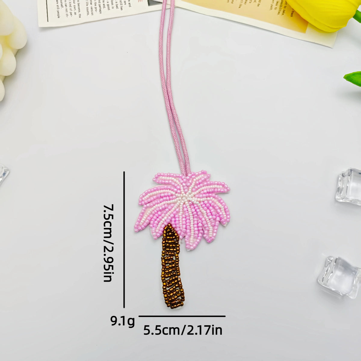 Creative Handmade Beads Coconut Tree Pendant Keychain 6W10BBC804