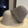 Fringe Trim Knit Bucket Hat - DippedShop Wholesale - #5123