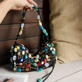 Boho Colorful Stone Beaded Shoulder Bag 8BW6BBG419