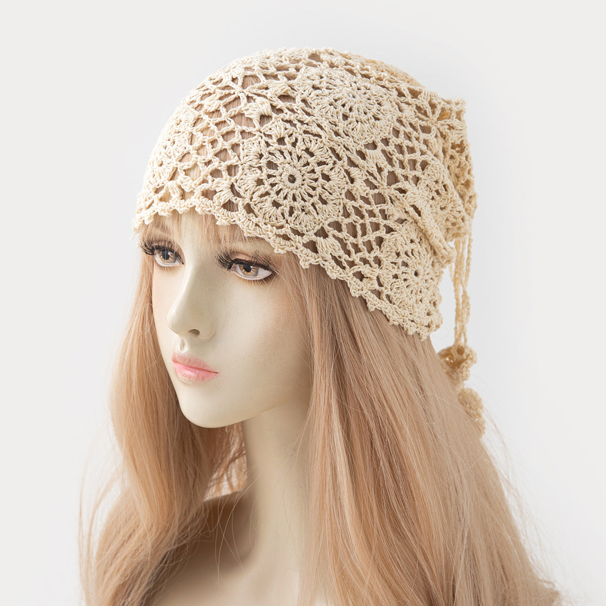 Handmade Crochet Hollow Out Knit Beanie Cap 8BK6HAT204T