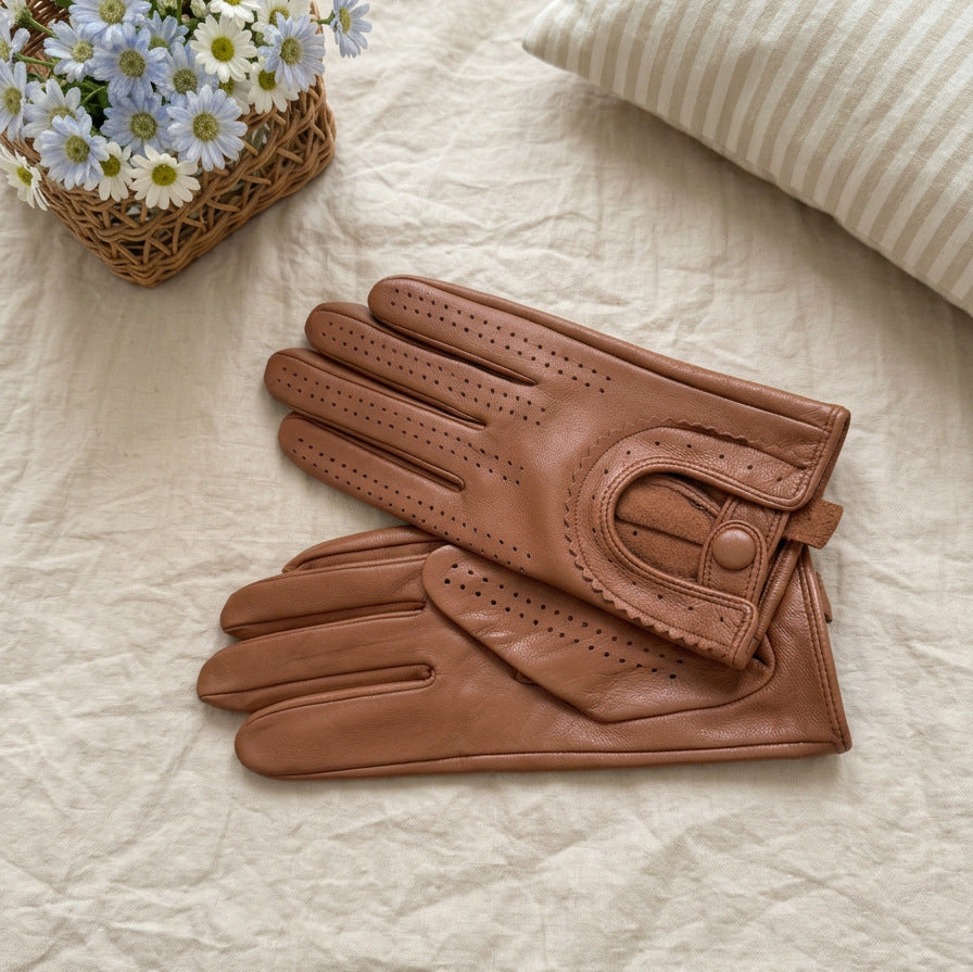 Leather Mesh Driving Gloves - DippedShop Wholesale - #4611