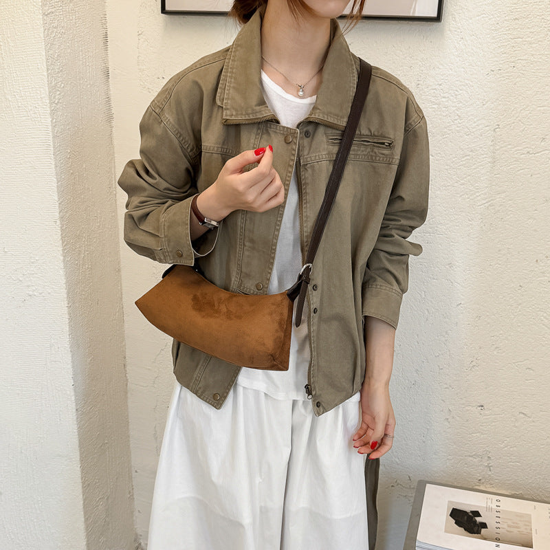Retro Leather Trim Shoulder Underarm - DippedShop Wholesale - #2355