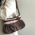 Retro Polka Dots Ruffled Underarm Bag 6W10BBG1315
