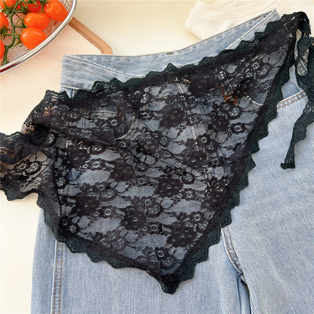 Elegant Lace Hollow Tie Side Wrap Hip Scarf MK2BW6W1SL09