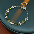 Stylish Gold Plated Square Rhinestones Chain Bracelet 6W6JBR710