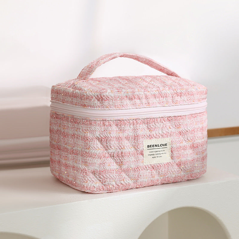 Tweed Makeup Bag - DippedShop Wholesale - #8803