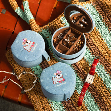 Cute Embroidered Puppy Travel Jewelry Case DP25B916