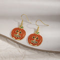 Halloween Pumpkin Bat Drop Earrings - DippedShop Wholesale - #9395