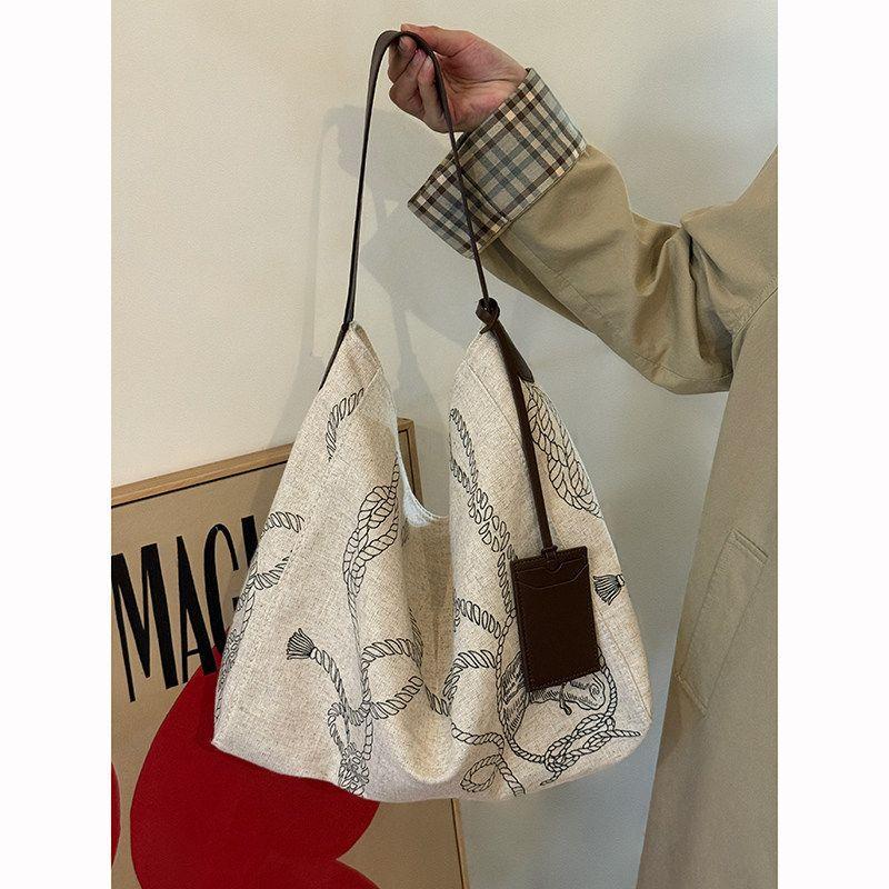 Vintage Floral Print Canvas Shoulder Bag 6W10BBG1988