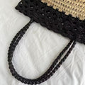 Retro Color Block Straw Handbag - DippedShop Wholesale - #2355