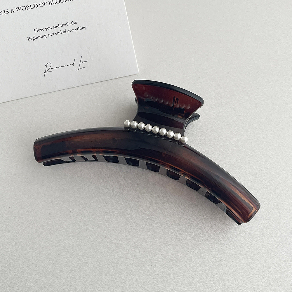 Eleagnt Pearl Large Acetate Hair Claw MK2PPIM6W6HCP1263