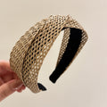 Woven Straw Wide Headband - DippedShop Wholesale - #7987