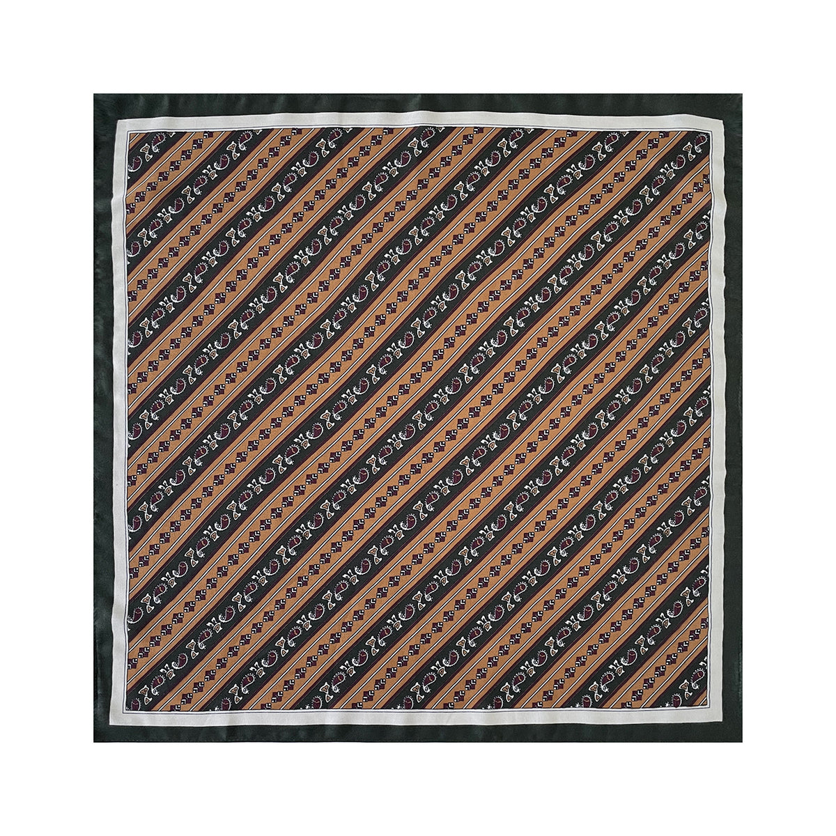 Trendy Striped Paisley Print Headscarf Silk Scarf 6W6NSC231