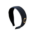 Vintage Metal Buckle Wide Denim Headband 6W6HBD279