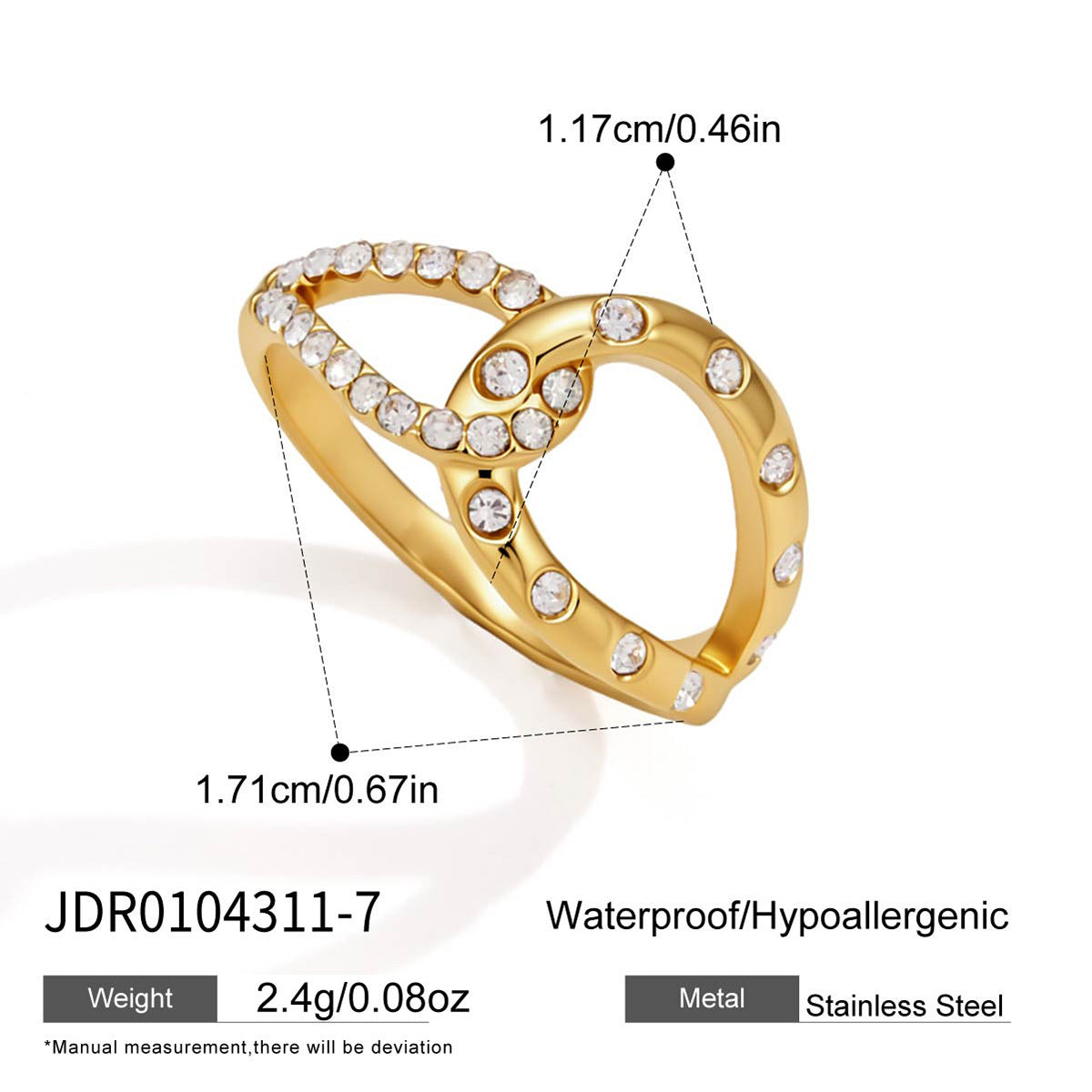 Geometric Cubic Zirconia Ring - DippedShop Wholesale - #6035