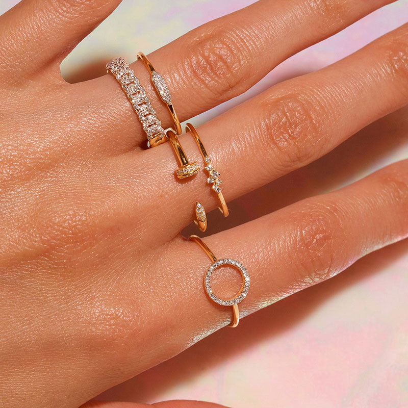 Zircon Adjustable Fine Layered Rings DP25B814