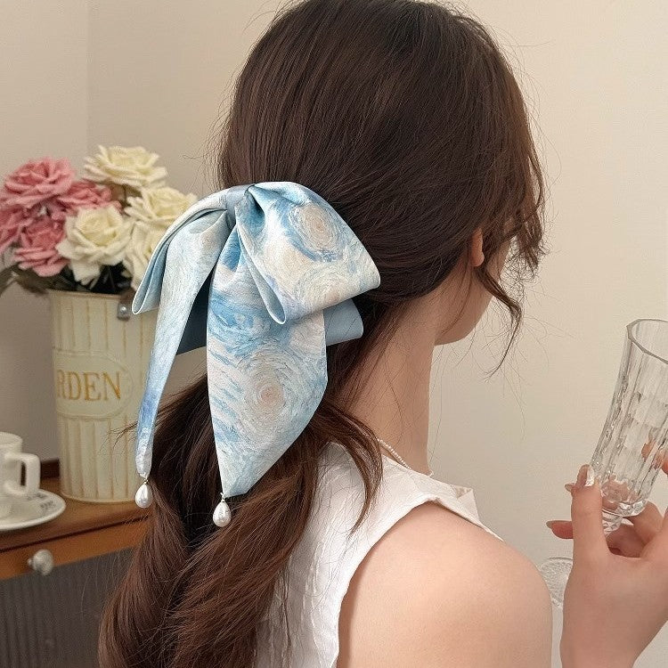 Elegant Sky Print Square Hair Scrunchies MK2BW6W6HSR66