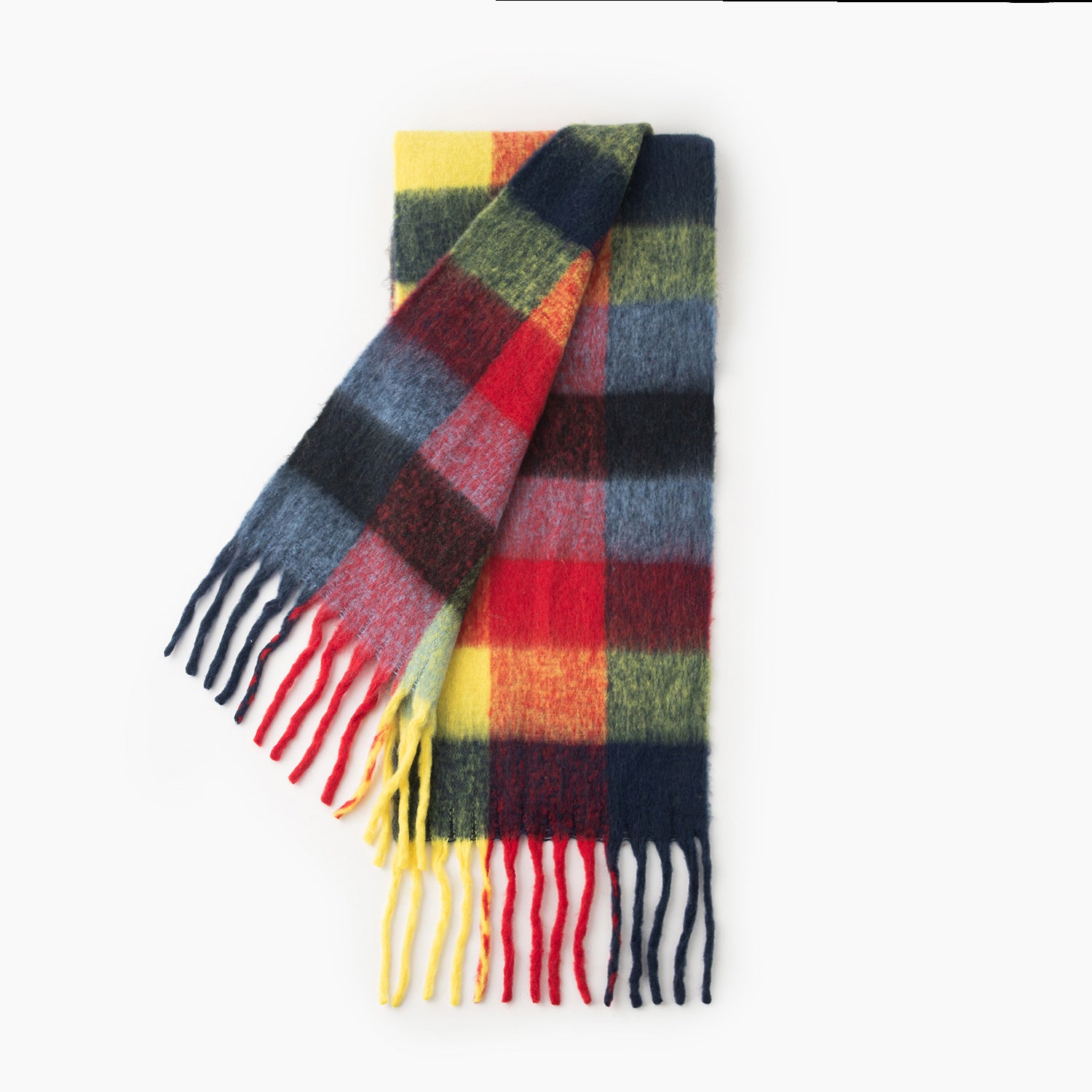 Colorful Plaid Tassel Warm Scarf 6W6NSW275