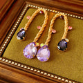 Trendy Gold Plated Teardrop Dangle Earrings 6W6JER743