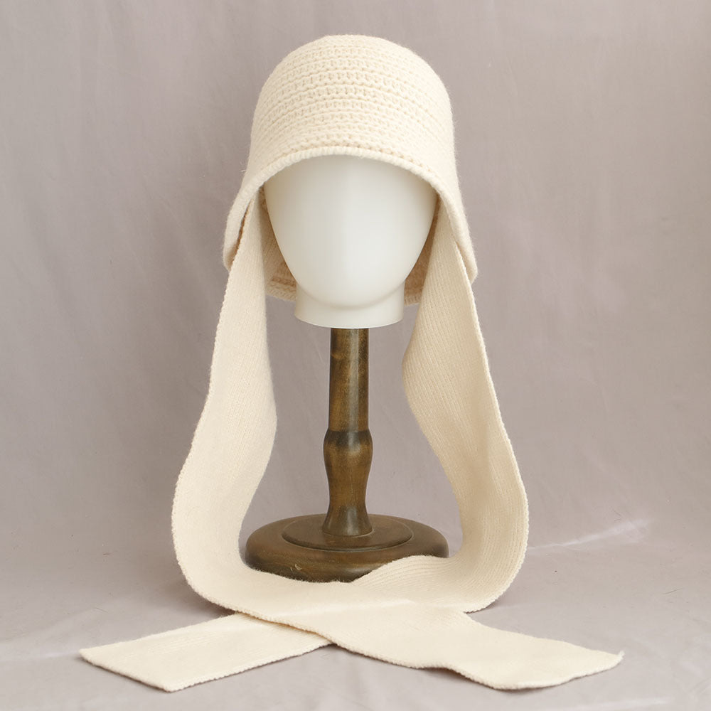 Winter Warm Knit Hooded Scarf Set Bucket Hat 6W6HAT689