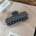 Elegant Plaid Striped Rectangular Hair Claw 6W6HCP1267