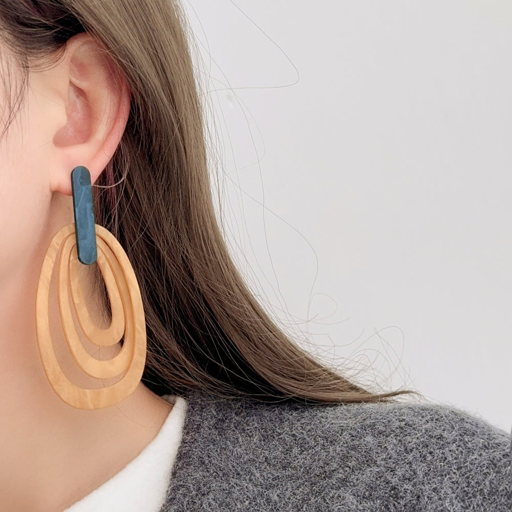 Multi-Layer Oval Dangle Earrings - DippedShop Wholesale - #4707