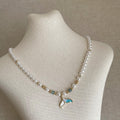 Elegant Fishtail Pendant Pearl Chain Necklace 6W6JNC384L