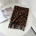 Leopard Print Tassel Scarf - DippedShop Wholesale - #6451
