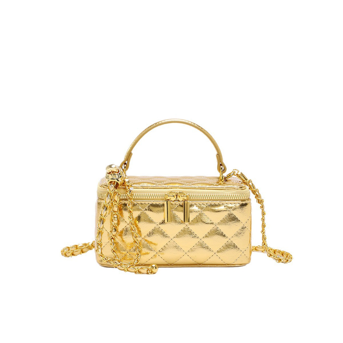 Elegant Gold Quilted Crossbody Bag - DippedShop Wholesale - #7523