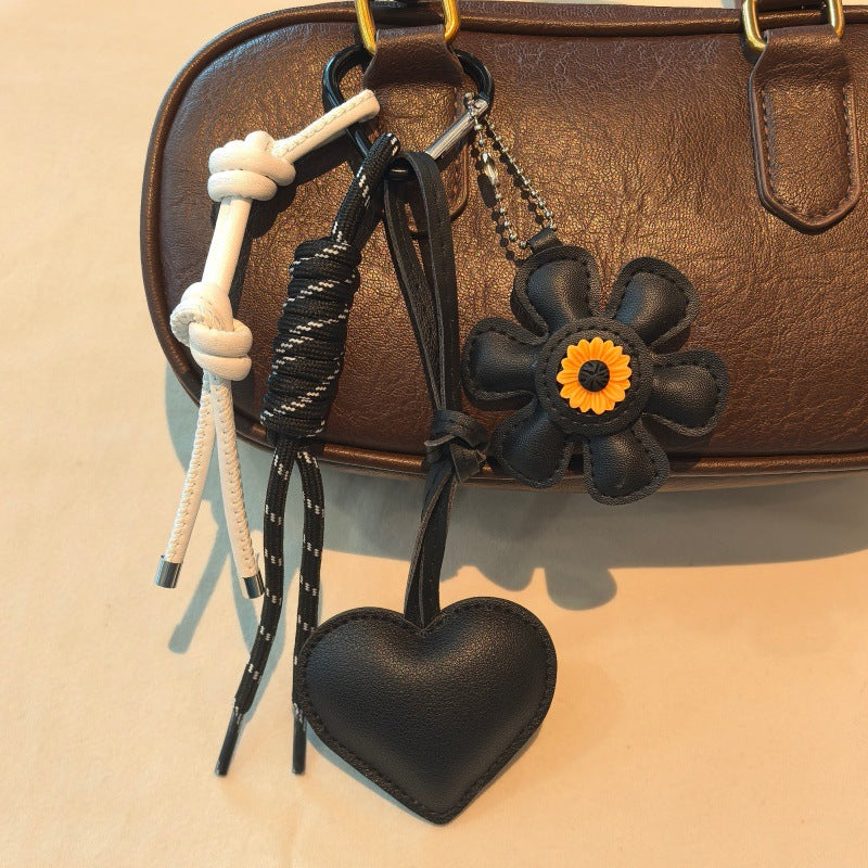 Sweet Heart Floral Pendant Keychain Bag Charm 6W10BBC376