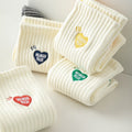 Heart Embroidery Rib Socks - DippedShop Wholesale - #0003