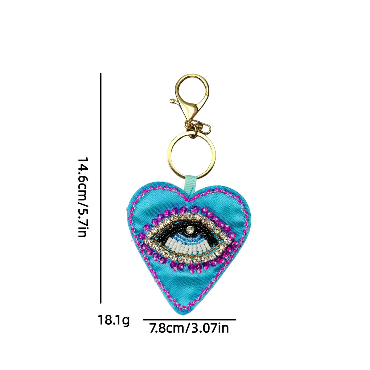 Stylish Handmade Beaded Heart Pendant Keychain 6W10BBC818