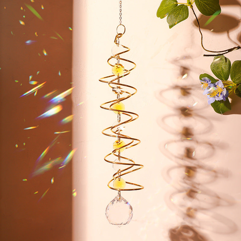 Creative Iridescent Crystal Ball Spiral Hanging Suncatcher MK2CZAS6H7HLS66