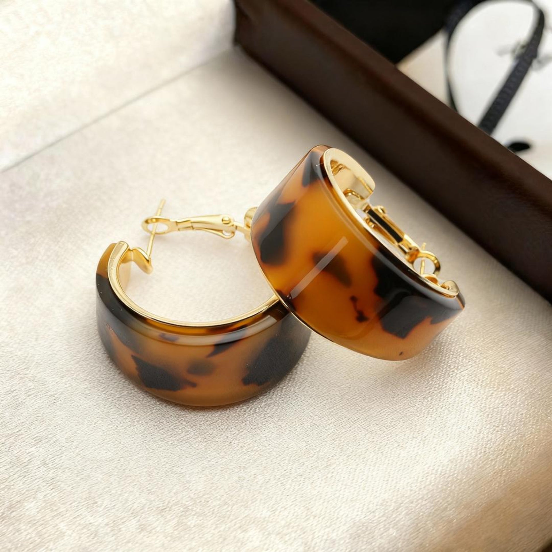 Simple Solid Color Resin Hoop Earrings 6W6JER555