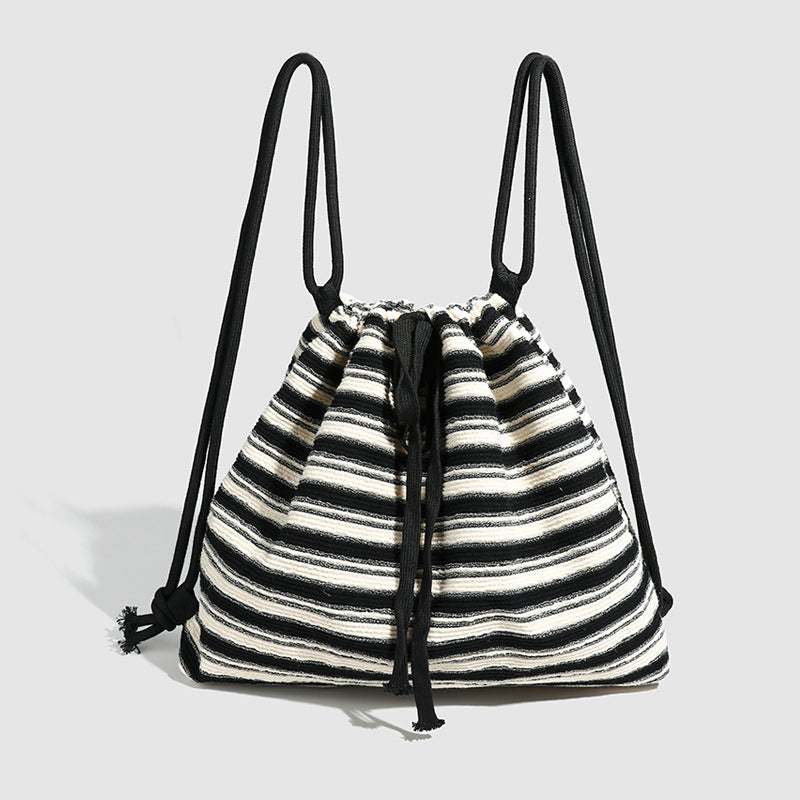 Striped Color Block Drawstring Backpack DP25E698