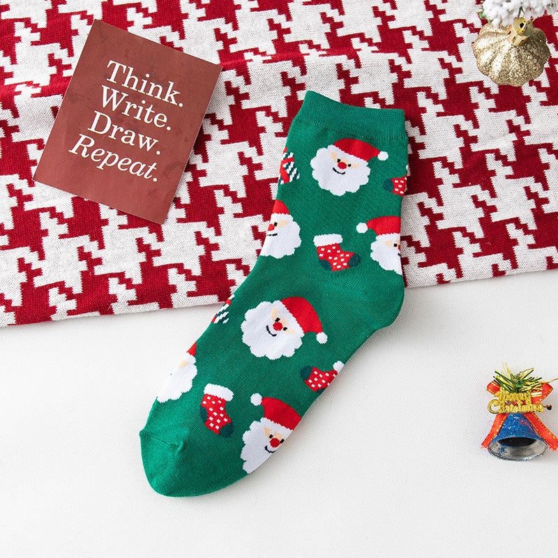 Cute Christmas Pattern Crew Socks 6W8FSO904