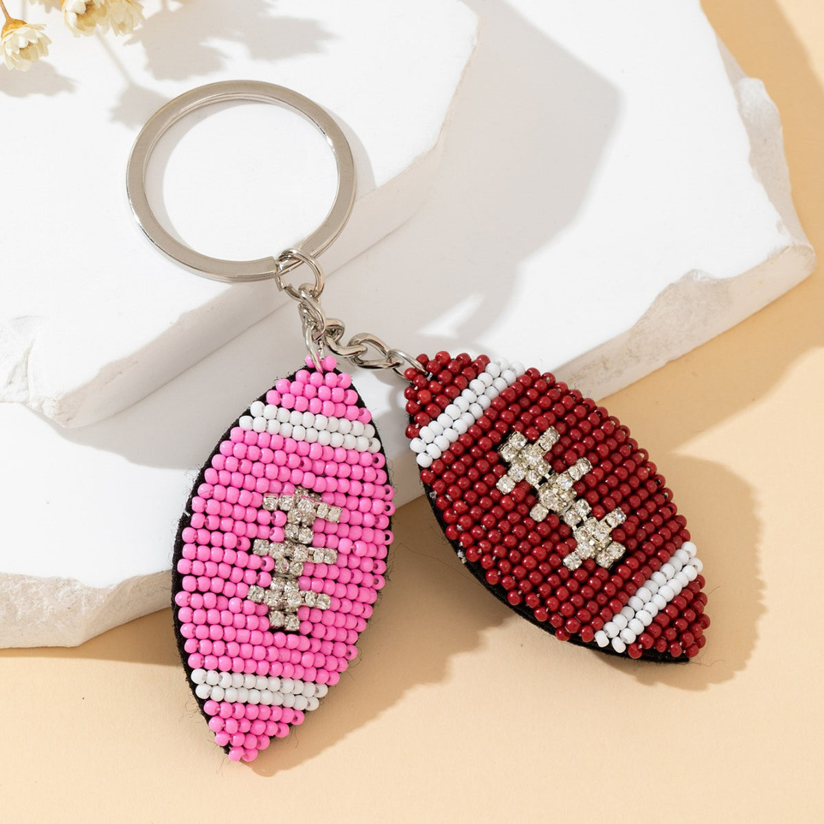 Beaded Rhinestone Rugby Keychain - DippedShop Wholesale - #6387