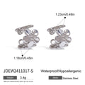 Floral C-Shape Clip Earrings - DippedShop Wholesale - #7155