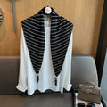 Striped Knit Triangle Scarf - DippedShop Wholesale - #9411