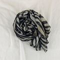 Retro Zebra Print Square Shape Silk Scarf 6W6NSI183