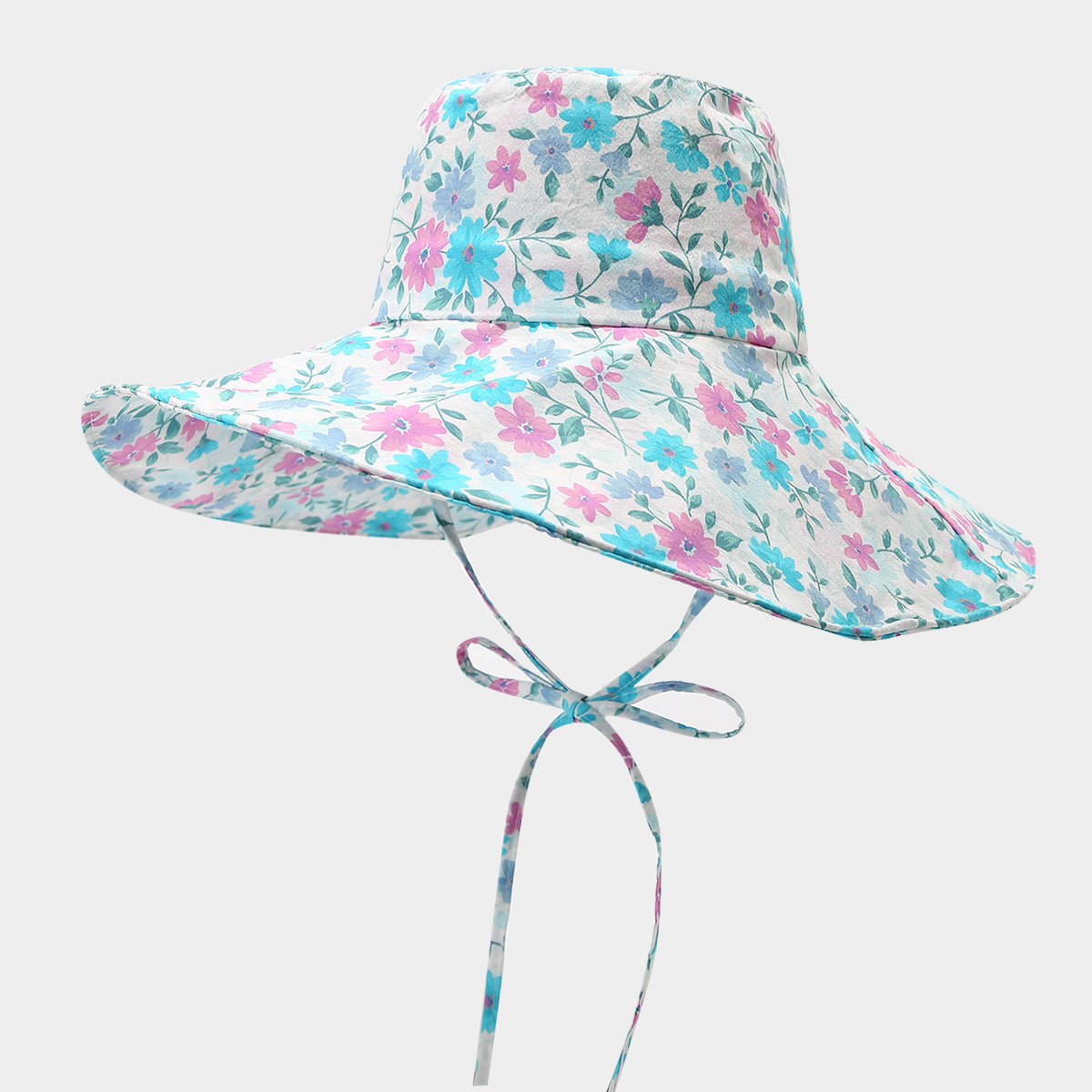 Fashion Floral Print Wide Brim Bucket Hat MK2BW6W6HAT107