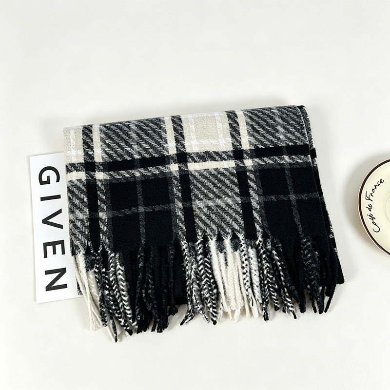 Tartan Plaid Tassel Scarf - DippedShop Wholesale - #3283