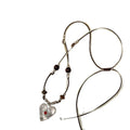 Long Beaded Heart Pendant Necklace - DippedShop Wholesale - #0163