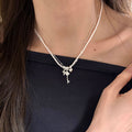 Heart Cross Pearl Necklace - DippedShop Wholesale - #1459