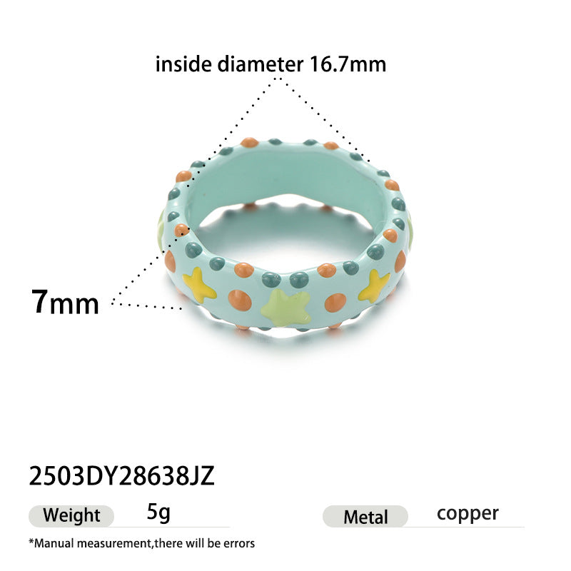 Cute Polka Dots Bowknot Enamel Ring 6W6JRG251