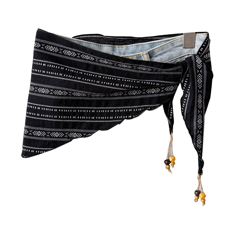 Vintage Paisley Print Waist Wrap Triangle Scarf MK2BW6W6NSI25