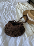 Stylish Solid Color Hollow Handmade Underarm Bag 8CW6BBG527L
