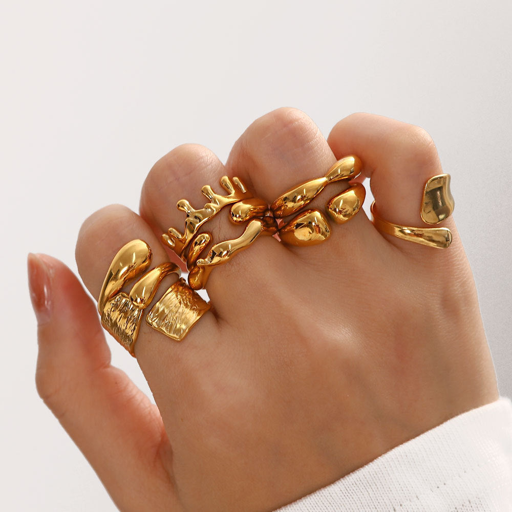 Irregular Adjustable Punk Simple Rings DP25A719